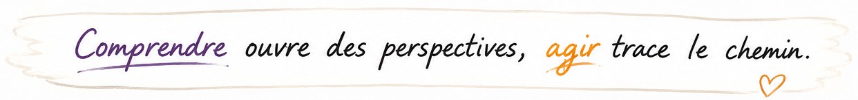 Comprendre ouvre des perspectives, agir trace le chemin.